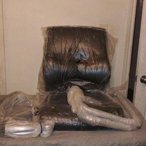 Black leather office chair